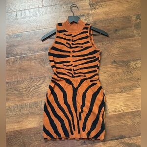 Animal Print Knit Mini Dress